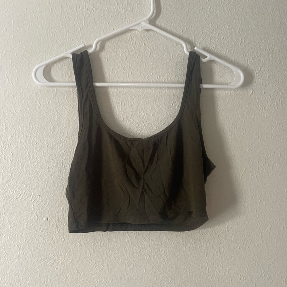 SHEIN Dark Olive Crop Top